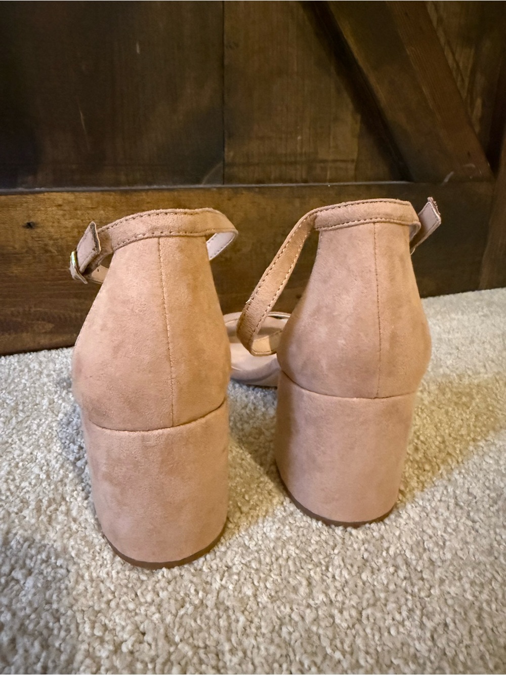 a new day nude Suede Block Heel Ankle-Strap Sandals - Picture 3 of 6